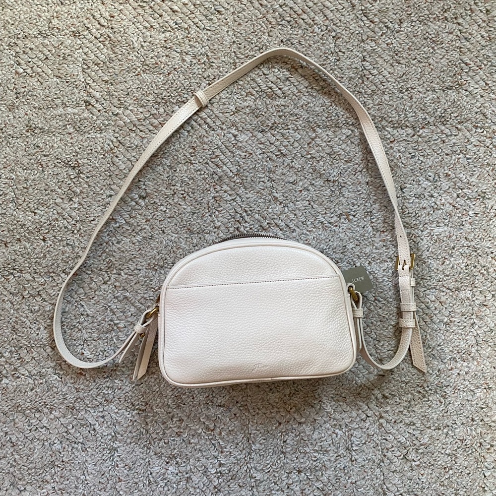 JCREW White leather crossbody bag